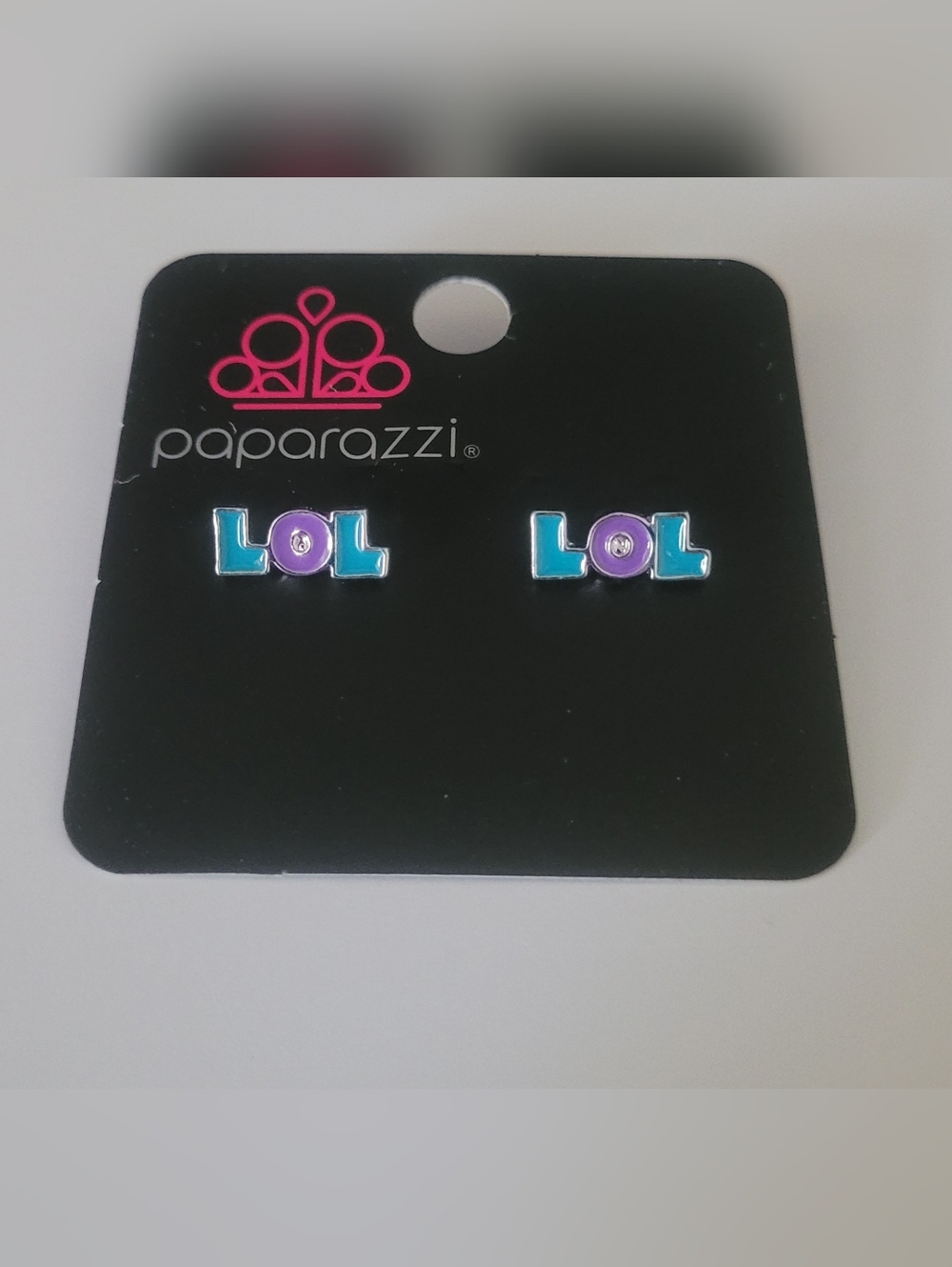 Paparazzi "LOL" Enamel Stud Earrings - Turquoise & Purple